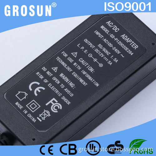 Online Shop China 12V 5A Regulated 60W Desktop DC Adapter Power Supply Charger Adapter - Multiple Use